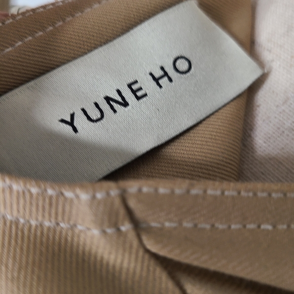 YUNE HO Tan  Isabella Collection Wrap Dress sz M - Picture 11 of 12